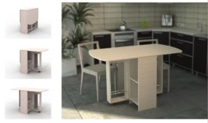 Кухонный стол книжка с баром