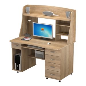 Модель оснащена выдвижной полкой под клавиатуру