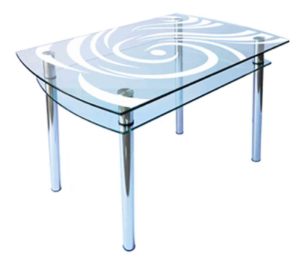 Стеклянный кухонный стол с рисунком