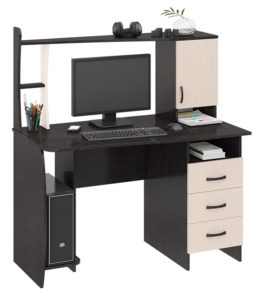 Темный компьютерный стол со светлыми вставками