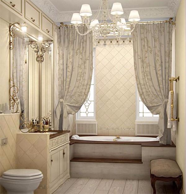 Привлекательная люстра в ванной комнате — 40 фото в интерьере